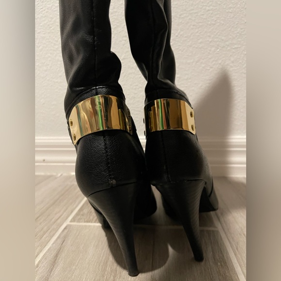 FERGIE BLACK RICH OVER THE KNEE BOOTS SHOES SZ 6 - Picture 5 of 8